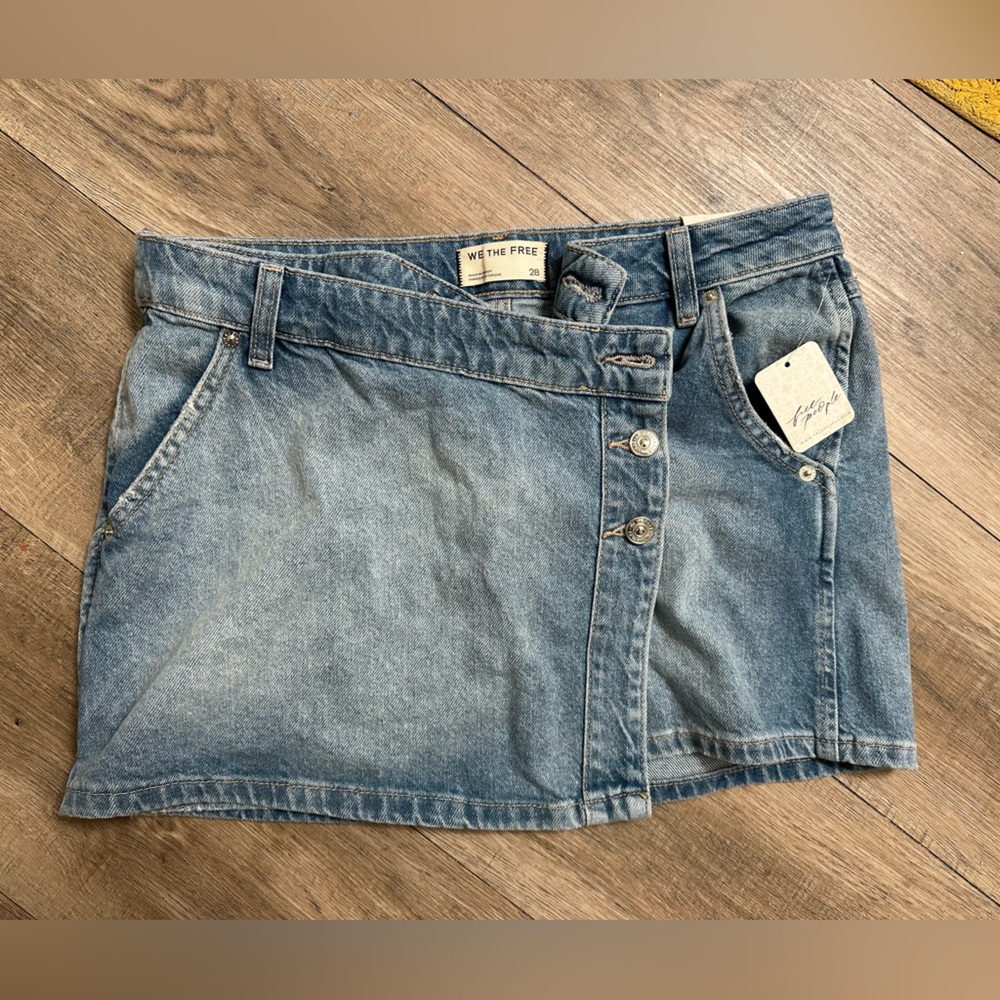NWOT Free People Wynne Denim Skirt - Picture 3 of 4